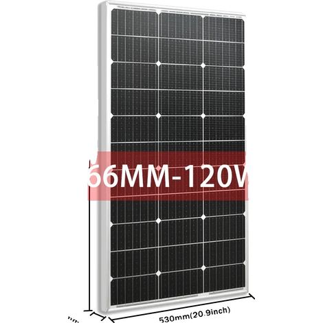 Panneau solaire, haute efficacité, conception en verre rigide, panneau blanc 120 W (1/2)