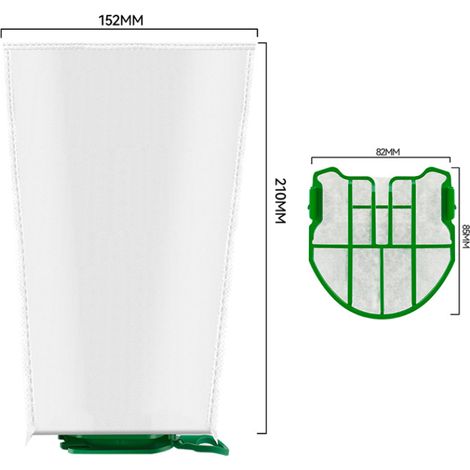 12 Sacs d'Aspirateur pour Vorwerk FP100/VB100, Sac À Poussière de Rechange Kit Sac Aspirateur Compatible avec 4 Filtres Moteur (1/5)