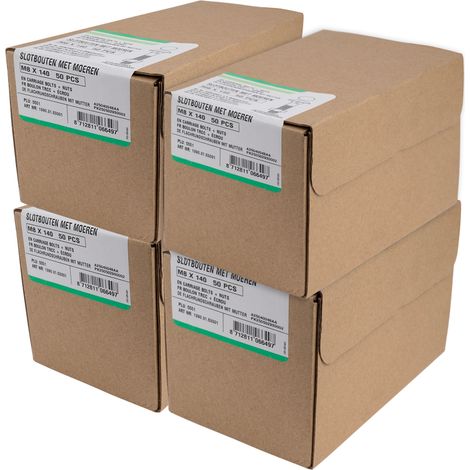 Schlossschrauben Verzinkt M8 x 140 mm - Überkarton 200 Stück 