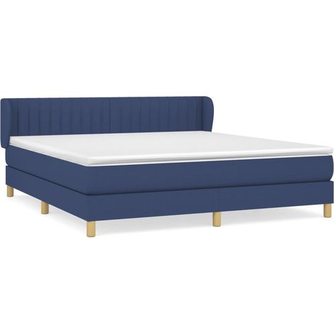 Maison Exclusive - Cama box spring con colchón tela azul 180x200 (1/5)