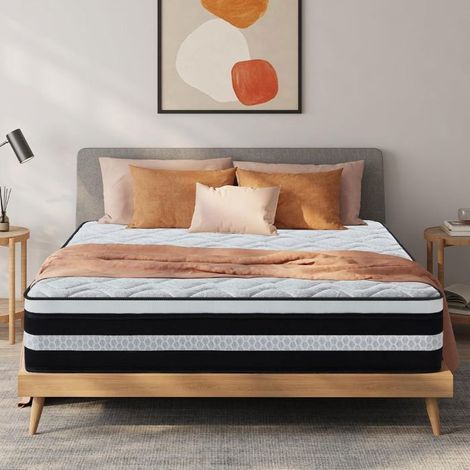 Matelas 160X200 cm - Ép 26 cm, Hybride - Ressorts Ensachés + Mousse mémoire de Forme, Ergonomique - 7 Zones - Soutien Parfait (1/5)