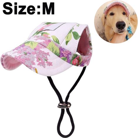 1 Casquette chien, visière sport, trous oreilles, sangle menton, accessoire animal