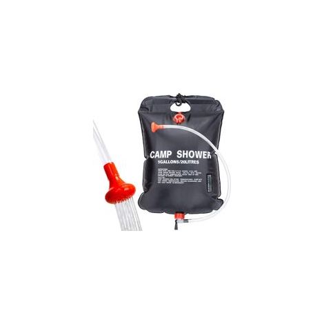 Sac de Douche Solaire Camping 20L Voyage Chauffé à L'énergie Solaire Portable Eau Chaude avec Flexible Amovible à 45 ° C Tête de Douche Commutable pour Randonnée, Escalade (1/5)