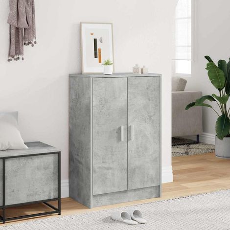 vidaXL Shoe Cabinet Concrete Grey 60x35x92 cm Engineered Wood (1/5)
