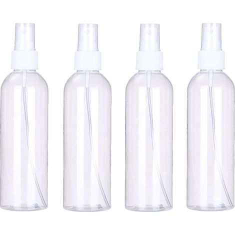 Set mit 4 x 100 ml Feinsprühflaschen – Mini-Mehrwegflaschen aus Kunststoff – Reisegröße mit Pumpe – Für Parfums und ätherische Öle (1/5)