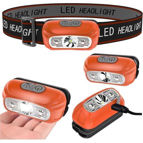 LED-Stirnlampe, zwei Modi, USB-Ladefunktion