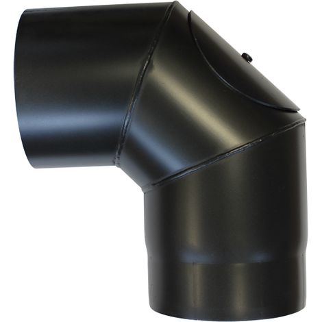 Coude à 90° avec trappe acier noir - Ø 130