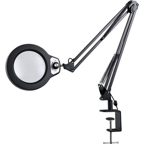 Lampe Loupe LED avec Pince, Grande Lentille Verre 5D (1/5)