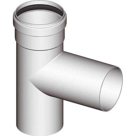 RACCORDO A T 90° TEE ø 80 mm PER CANNA FUMARIA TUBO IN ALLUMINIO BIANCO STABILE