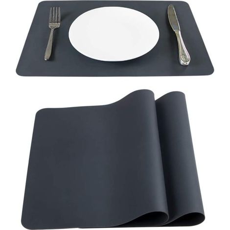 Set mit 2 Silikon-Tischsets (40 × 30 cm), abwaschbar, rutschfest, für Kinder