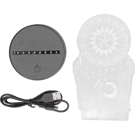 Colorful acrylic 3D dreamcatcher night light, touch-sensitive, decorative for home and children (1/5)