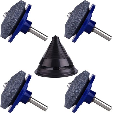 Affuteur Lame Tondeuse Gazon ,Accessoires pour Tondeuses avec 1 Pcs Kit D'équilibrage de Lame ,Outils D'affûtage pour Lame Tondeuse 5pcs Lefou (1/5)
