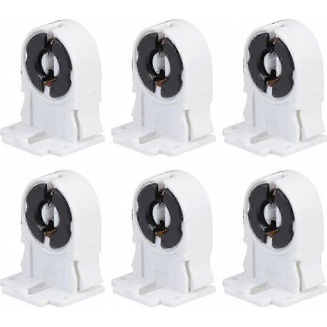 Lot de 20 douilles pour tubes fluorescents T8/G13, résistantes à la chaleur, pour la maison, le bureau ou la chambre (blanc) (1/5)
