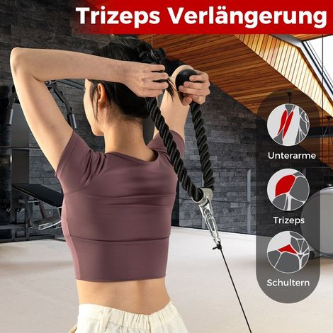 Trizeps-Kabelbefestigungsset - V-Griff, Doppel-D, gerade Stange