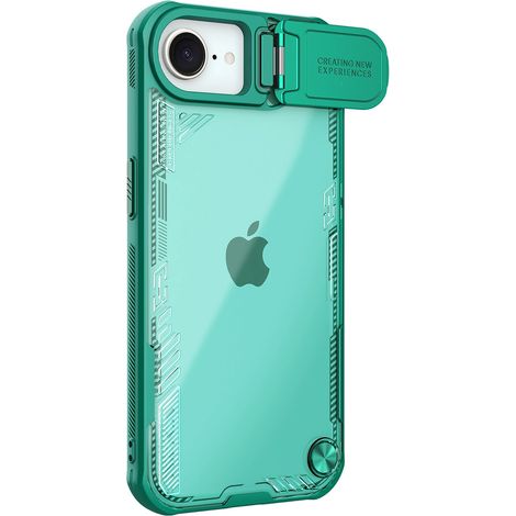 Funda Nillkin Iceblade Prop con tapa de lente y soporte para iPhone 16e - Verde (1/5)