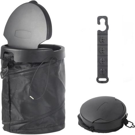 Poubelle de voiture pliable avec couvercle - Poubelle à pliage automatique pour camions et véhicules (1/5)