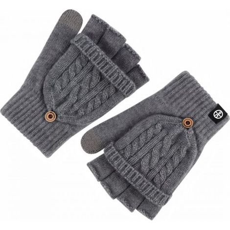 Gants Demi-Doigts - Gants Convertibles Magnétiques - Pour Pêche Chasse Photographie Extérieur - Taille Unique - Gris Foncé