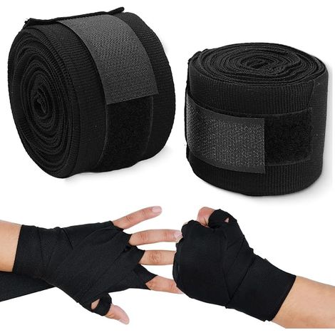 2 Pieces Boxing Hand Wraps, 5M Wrist Wraps Cotton Quick Dry Elastic Bands Hook Loop Design for Boxing Kickboxing Muay Thai Sports
