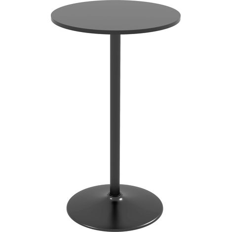 Table de bar Herbeval design contemporain élégant rond noir Ø60x102 cm (1/5)