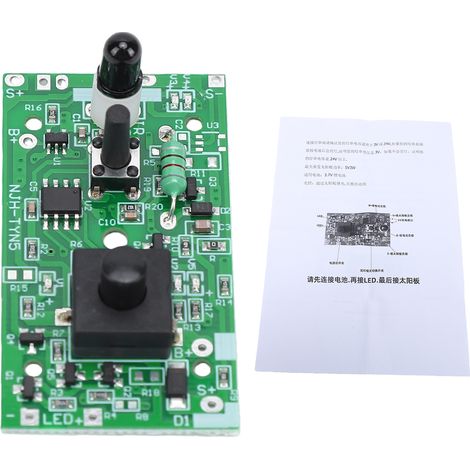 Lot de 2 modules de commande de guirlande lumineuse solaire, panneau de contrôleur de rue, sortie 24 V-31 V, multifonction, compatible avec batterie au lithium 3,7 V/panneau 5 V. (1/5)