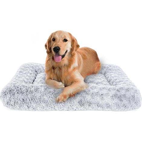 Cuscino per cani - Cesta per cani - Tappetino per dormire di lusso in peluche per gatti - Cuscino antiscivolo per animali domestici - Cuccia per cani super morbida e soffice, lavabile (7453 grigio) (1/5)