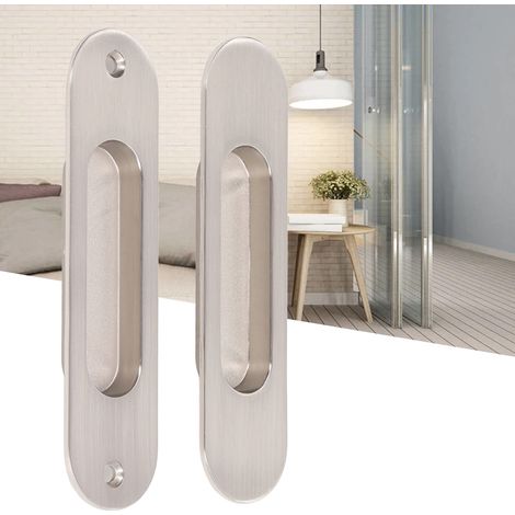Poignées de portes coulissantes, poignées de portes coulissantes pour meubles intérieurs, poignées double face pour portes coulissantes en bois, poignées de portes coulissantes pour salles de bains et (1/5)