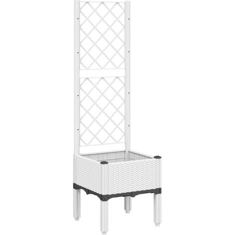 Jardinera con enrejado PP blanco 40x40x142 cm vidaXL