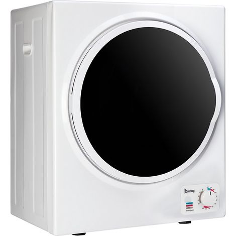 Sèche-linge portable compact de 2,5 kg, tambour en acier inoxydable de 1,6 pi³ (45 L), noir et blanc, 220-240 V, commande mécanique, certifications CE et RoHS. (1/5)