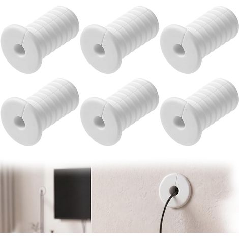 6 Pièces 19mm Boîtier Mural pour Câble, 3/4" Traverses Murales pour Kit de Gestion de Câbles, œillets Muraux pour Câbles, Routeur de Câble et Adaptateur Ethernet (1/5)