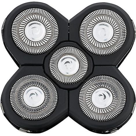 (noir)tte Rasoir 5 Ttes Faciles  Installer Rasoir Lectrique Flottant Barbe Tondeuse  Cheveux Pratique Universel Double Anneau Lame Rasage Remplace (1/5)