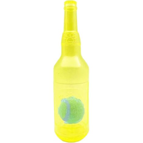 Jouet à mâcher en forme de bouteille d'eau pour chien, bouteille d'eau en plastique avec balle jaune (1/5)