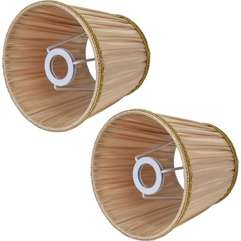 2 pièces Abat-jour en tissu doré pour ampoule à vis E14, lampe bougie, lampe de table, lustre (1/5)