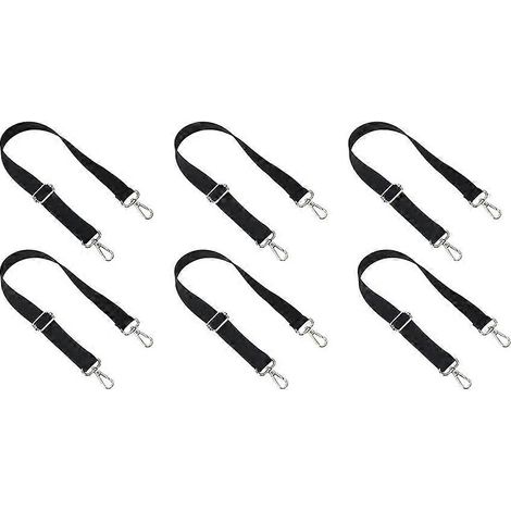 Lot de 6 sangles élastiques de rechange pour couvertures de cheval, avec double mousqueton pivotant, longueur ajustable de 61 à 107 cm (24 à 42 pouces). (1/5)