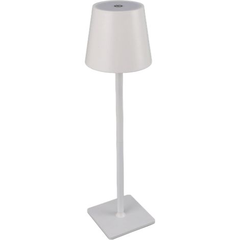 Kabellose Tischleuchte mit 3 Farben, stufenlos dimmbar, 2000 mAh, minimalistische, wiederaufladbare LED-Schreibtischleuchte für Schlafzimmer und Wohnzimmer, Weiß (1/5)
