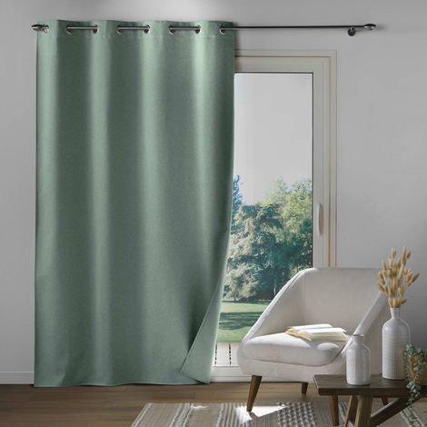 Rideau à œillets 135 x 260 cm OCCULTISS – Chambray uni cèdre – 100 % occultant