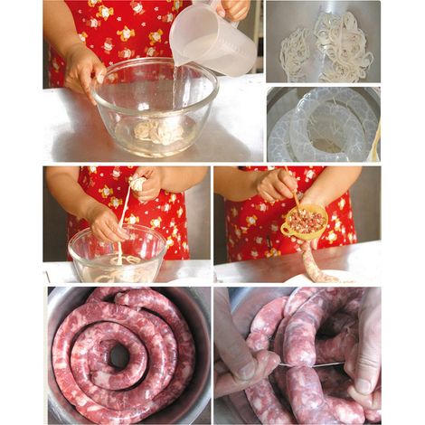 Boyaux comestibles pour saucisses, boyaux de séchage pour saucisses, boyaux de porc séchés, saucisses maison, accessoires pour jambon (1/5)