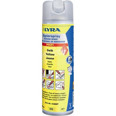 Spraydose Signierspray gelb 500 ml