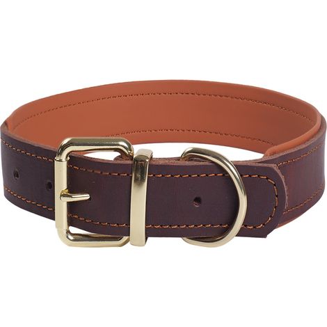 Collier pour chien en cuir véritable réglable avec boucles en métal robuste pour confort quotidien