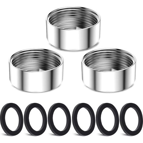 3 pièces Kit d'adaptateur de robinet, Femelle M22 mm vers Femelle M24 mm Ensemble d'adaptateurs pour aérateur de cuisine Adaptateur de robinet d'évier Filtre à eau pour tuyau d'arrosage (1/5)