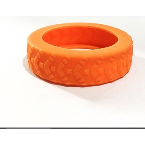 Juego de 8 fundas de silicona para ruedas de maleta, silenciosas, antideslizantes, anticaída, color naranja (1/5)