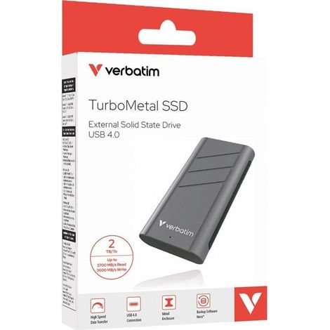 Disque SSD externe - VERBATIM - TurboMetal - 2 To - Gris (1/5)