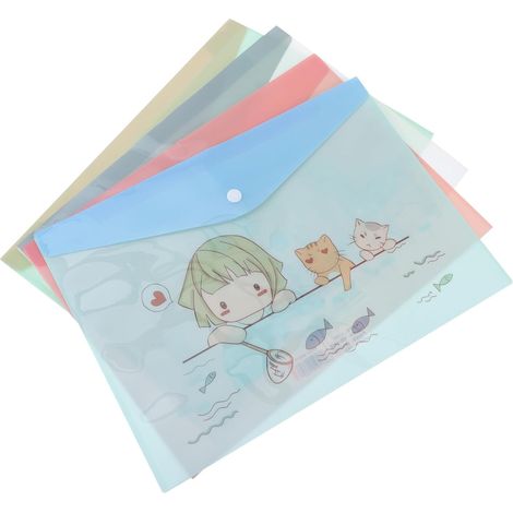 16 pièces Lot de Pochettes Document avec Bouton Pression Sac de Rangement (1/5)