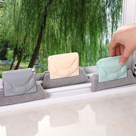 Brosse de nettoyage pour fenêtres 3 pièces, brosse rainurée créative pour vitres, élimine rapidement saletés et débris dans tous les recoins et interstices (1/5)
