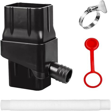 Pair Collecteur Récupérateur Eau de Pluie, Kit Recuperateur d Eau de Pluie pour Gouttière Rectangulaire, Recuperateur d Eau de Pluie, Récupérateur D'eau de Pluie Rectangulaire avec Tuyau,Collier de Se (1/5)