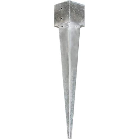 vidaXL Picas de tierra 6 uds acero galvanizado plateado 14x14x91 cm (1/2)