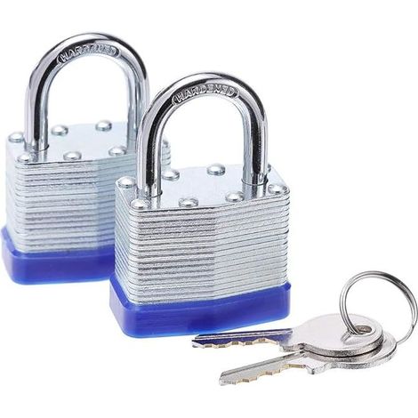 Cadenas à Code en Acier Laminé 65x25x43mm - Serrure à Clé avec 2 Clés Identiques (1/4)