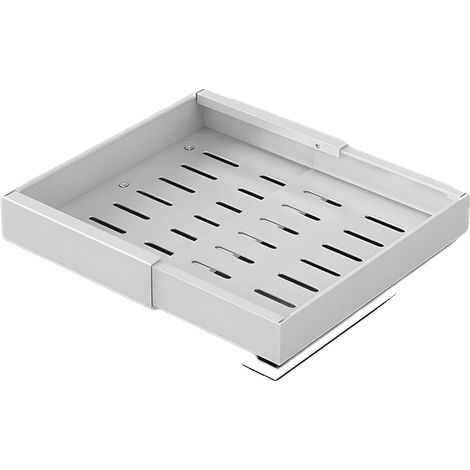 Organizador de almacenamiento de cocina, longitud ajustable, fabricado en acero inoxidable duradero, tamaño S, 1 nivel. (1/2)