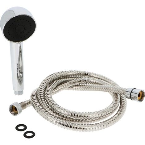 Kit support et flexible de douche jetable chromé - THEWA KITONECR