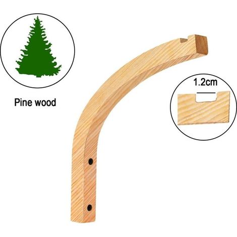2 Stück Hängender Wandtopf aus Holz, Holzhaken, Pflanzenhalter, Laternenhalterung, Wandpflanzenhaken, Blumenlampenhalter aus Holz, Hängepflanzenhaken (1/5)