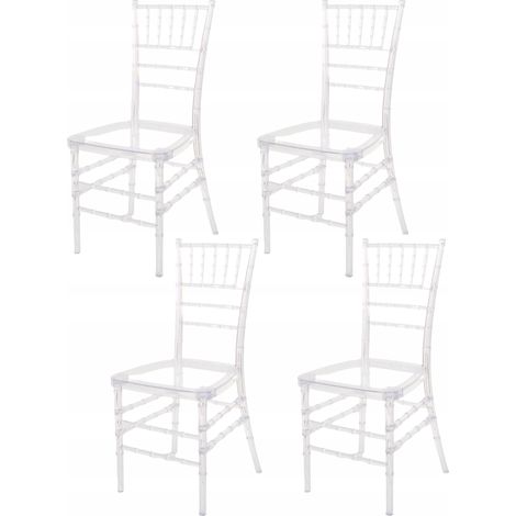Sillas Chiavari transparentes, 4 unidades, elegantes, sillas para banquetes de boda. (1/5)
